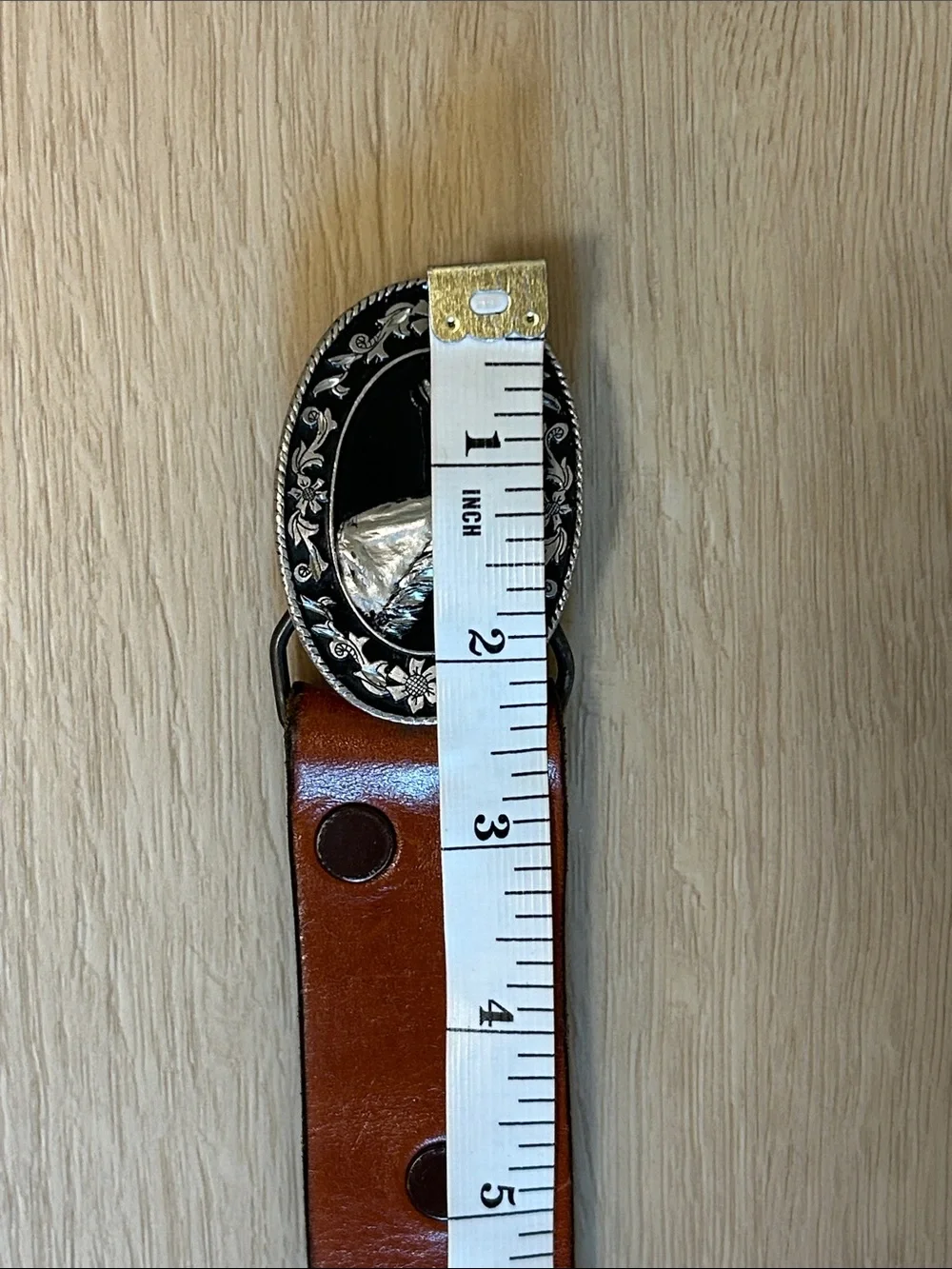 Siskiyou Buckle Co 1988 VTG Horse Pewter Western Taos New Mexico Leather Belt